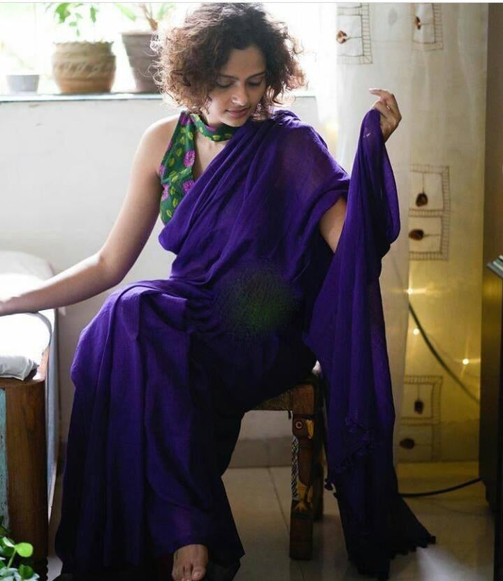 Blue Bengal Handloom Khadi Sarees - Dailybuyys