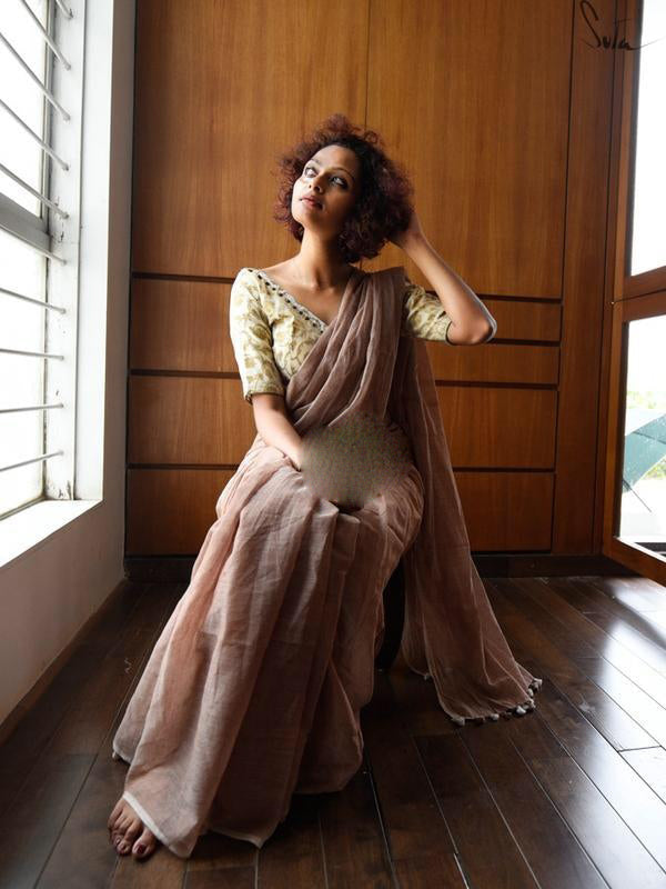 Pink Bengal Handloom Khadi Sarees - Dailybuyys