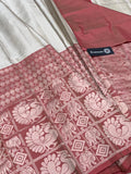 Beige Pink Kanjivaram Silk Sarees Get Extra 10% Discount on All Prepaid Transaction
