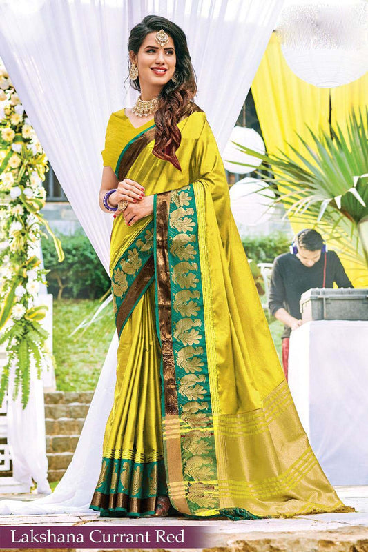 Yellow Pure Silk Sarees - Dailybuyys