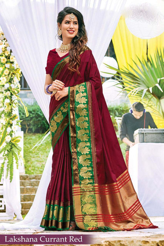 Red Pure Silk Sarees - Dailybuyys