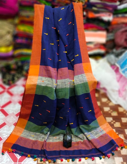 Blue Khadi Sarees - Dailybuyys
