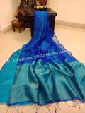 Blue Matka Silk Mark Certified 2 Muslin Jamdani Sarees