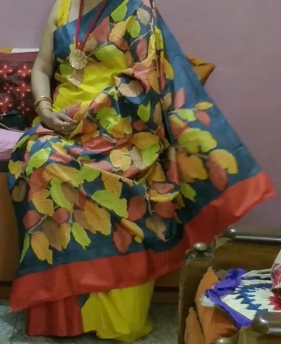 Yellow Pure Silk Mark Certified Murshidabad Silk Sarees - Dailybuyys