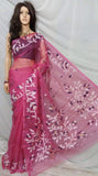 Purple Pure Silk Mark Certified Muslin Sarees Get Extra 10% Discount on All Prepaid Transaction