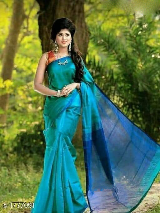 Blue Bengal Handloom Khadi Sarees - Dailybuyys