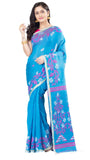 Blue Handloom Pure Cotton Silk Sarees Get Extra 10% Discount on All Prepaid Transaction