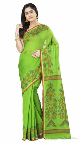 Green Handloom Pure Cotton Silk Sarees Get Extra 10% Discount on All Prepaid Transaction