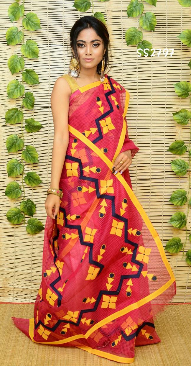 Violet Resom Kota Applique Sarees - Dailybuyys