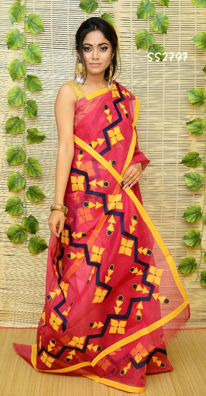 Violet Resom Kota Applique Sarees - Dailybuyys