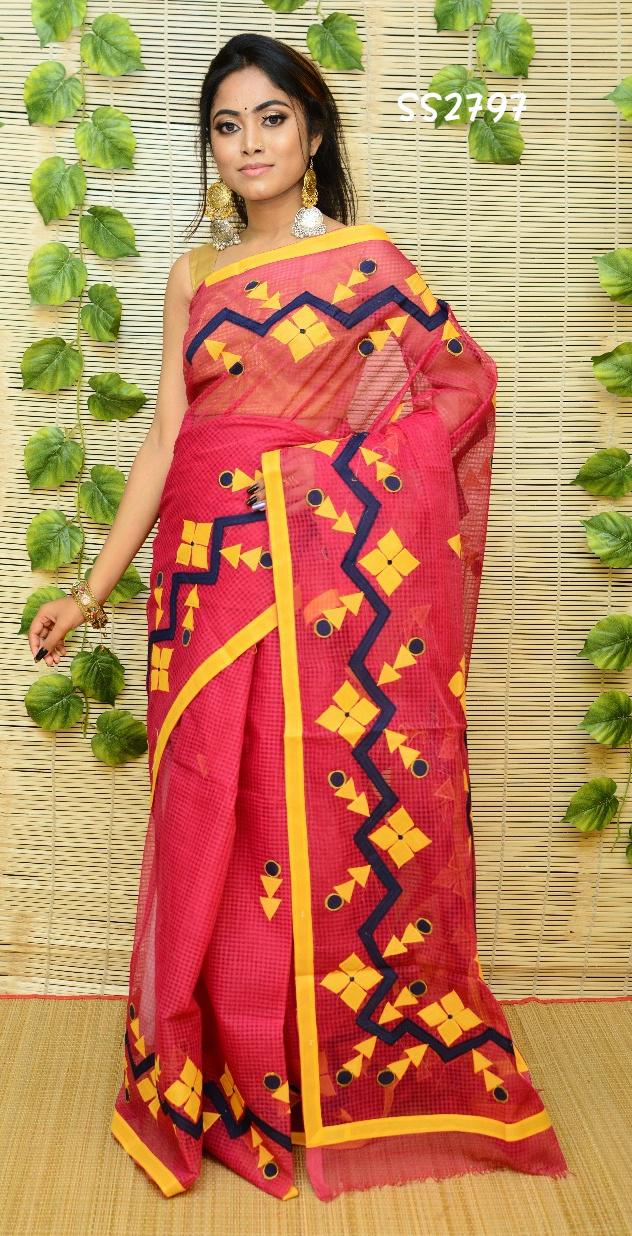 Violet Resom Kota Applique Sarees - Dailybuyys