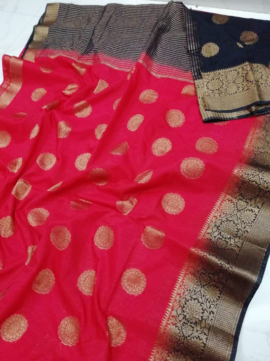 Red Bangalore Pure Silk Sarees - Dailybuyys