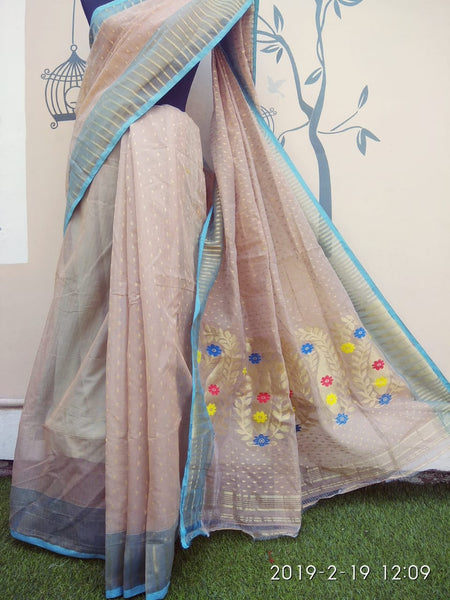 Beige Jamdani Sarees