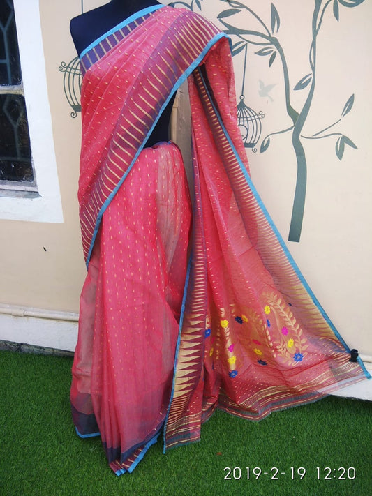 Pink Jamdani Sarees - Dailybuyys