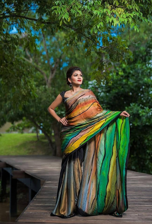 Beige Hand Painted Pure Silk Mark Certified Bishnupuri Silk Sarees - Dailybuyys