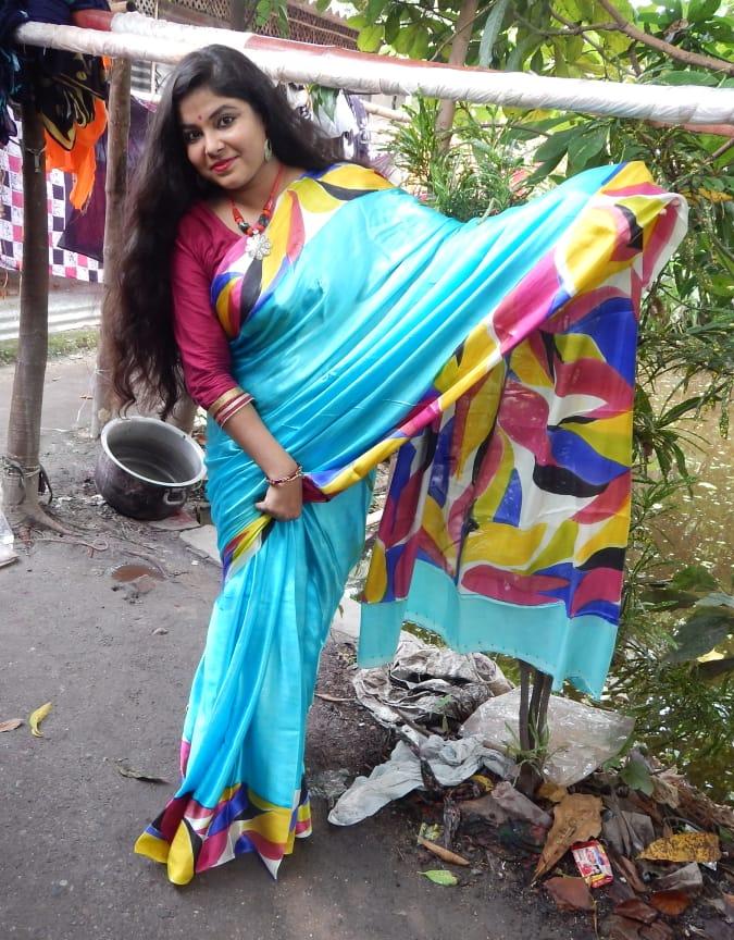 Blue Gaji Pure Silk Sarees