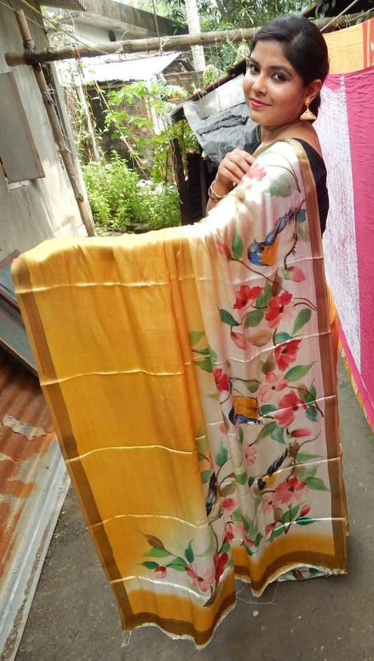 Yellow Gaji Pure Silk Sarees - Dailybuyys