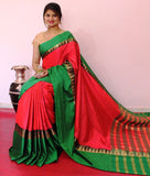 Red Green Beautiful Pure Silk Sarees
