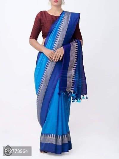 Blue Designer Pure Cotton Handloom Sarees