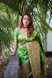 Green Handloom Weaving Banarasi Silk Sarees