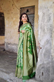 Green Handloom Weaving Banarasi Silk Sarees