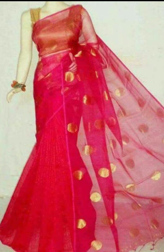 Red Bengal Handloom Swarna Zari Ball Sarees - Dailybuyys