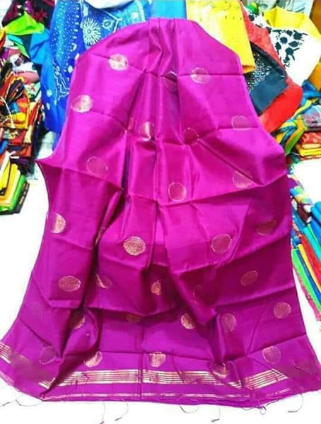 Purple Bengal Handloom Swarna Zari Ball Sarees