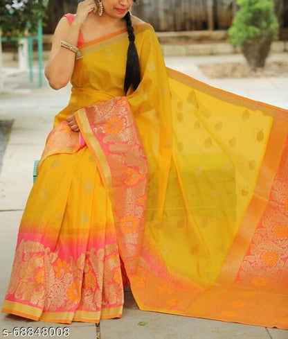 Beige Pure Digital Print Organza Sarees