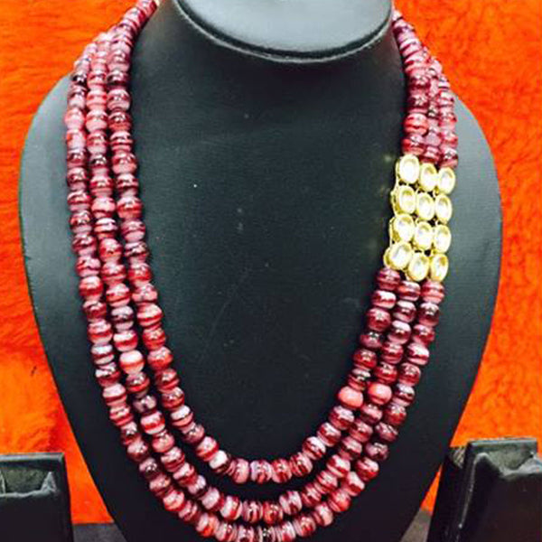 Red & White Mixd Beads Mala