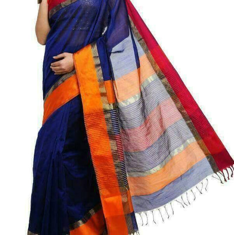 Blue Maheshwari Silk Sarees