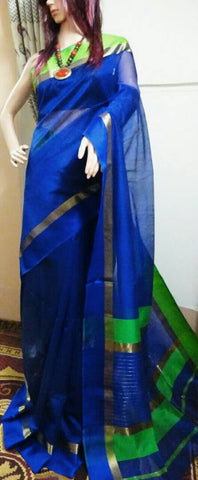 Light Blue Maheshwari Silk Sarees