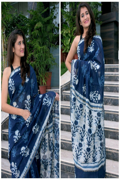 Blue Bengal Handloom Silk Sarees