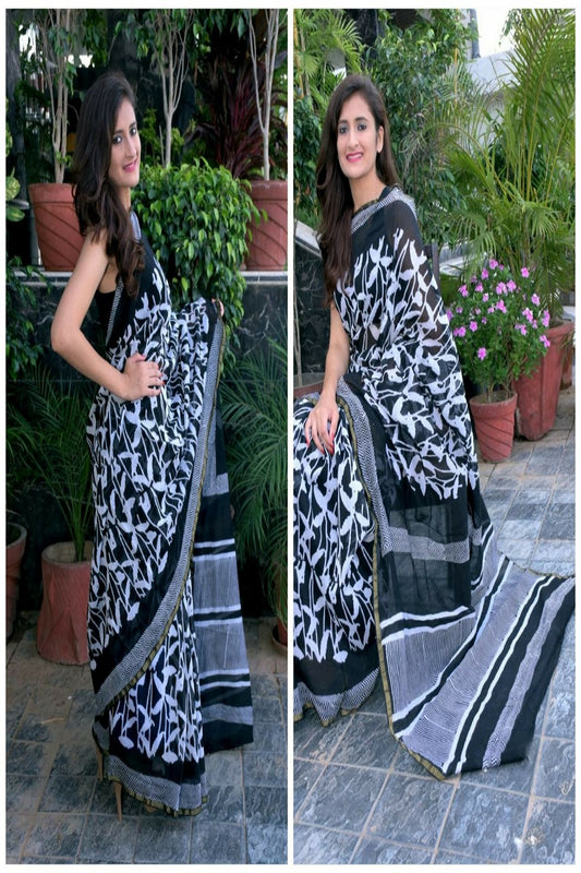 Black Bengal Handloom Silk Sarees