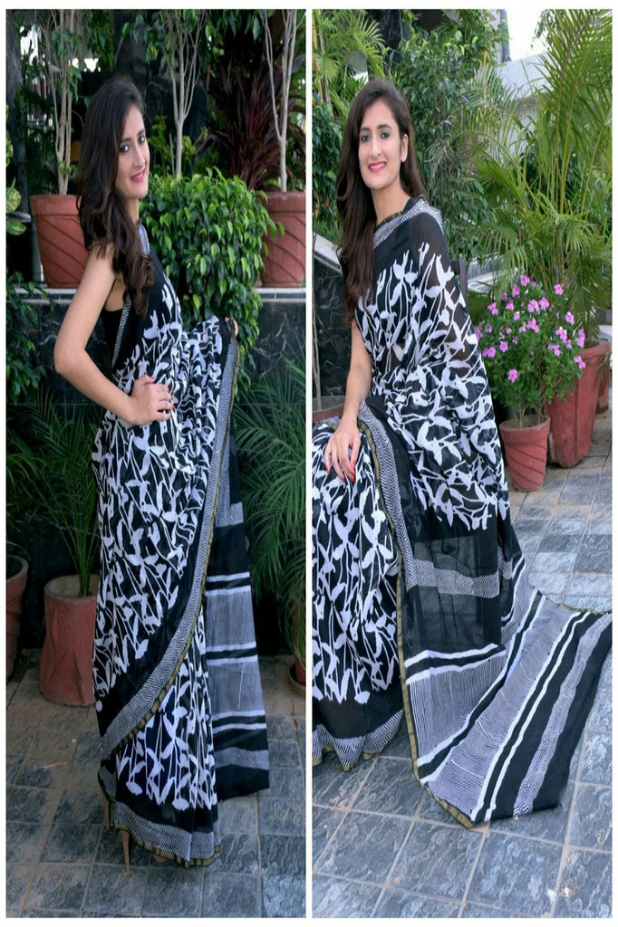 Black Bengal Handloom Silk Sarees