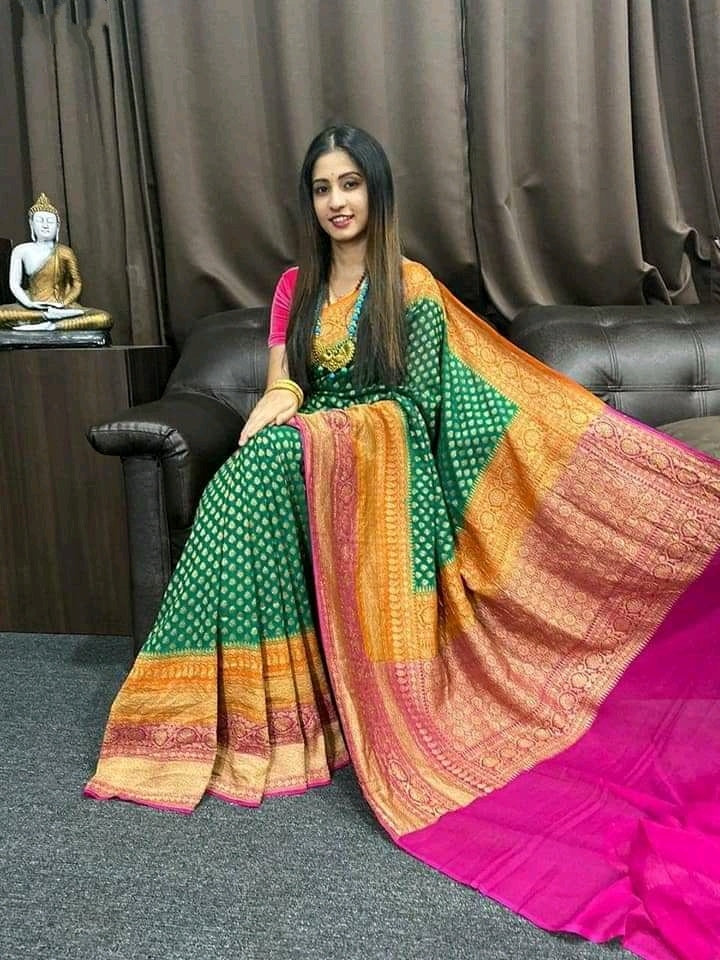 Green Georgette Banarasi Saree