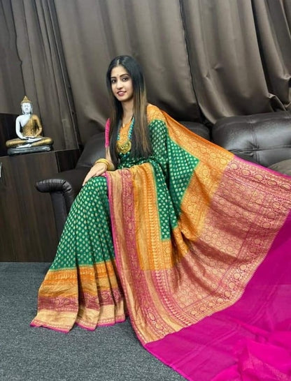 Green Georgette Banarasi Saree