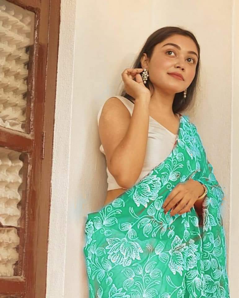 Green  Embroidered Bhagalpuri Silk Sarees Get Extra 10% Discount on All Prepaid Transaction