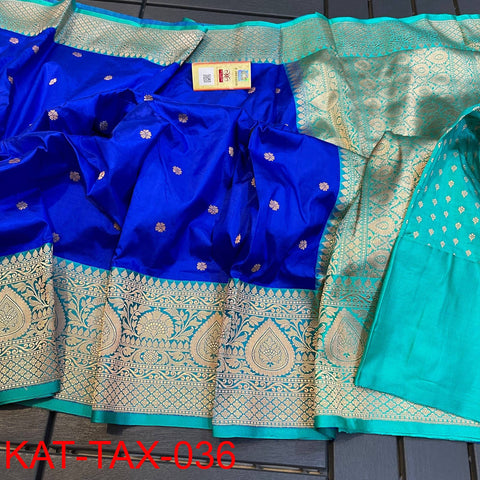 Dark Blue Banarasi Silk Sarees