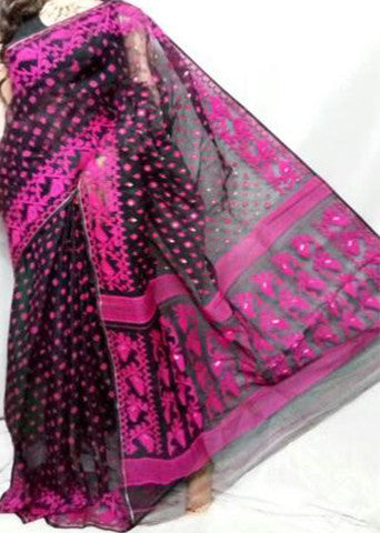 Black Purple Jamdani Sarees