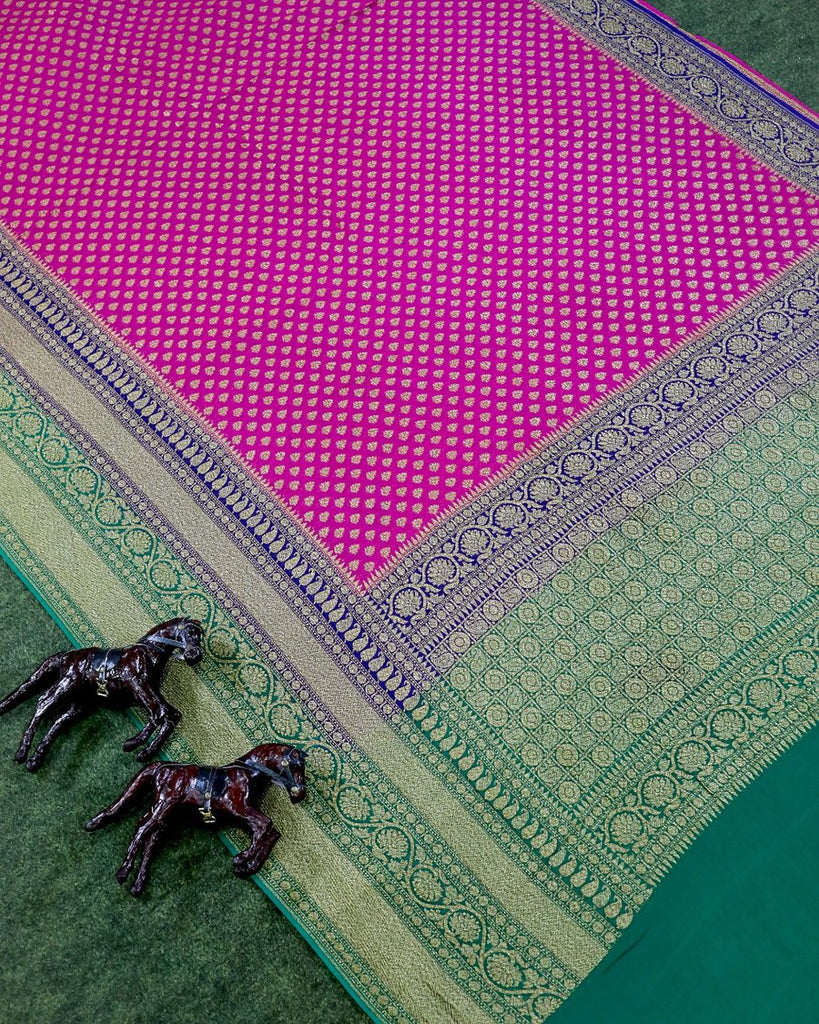 Pink Georgette Banarasi Saree