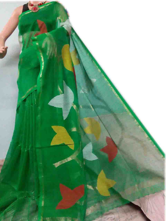 Green Madhobilata Handloom