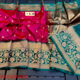 Pink Banarasi Silk Sarees Get Extra 10% Discount on All Prepaid Transaction