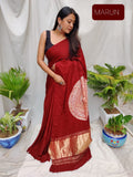 Maroon Modal Silk Shibori Saree