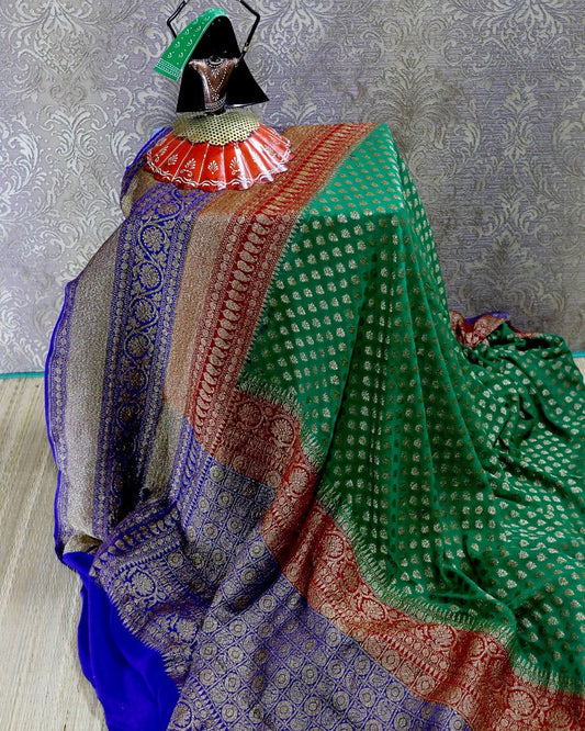 Green Georgette Banarasi Sarees