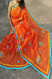 Orange Kathiawari Sarees