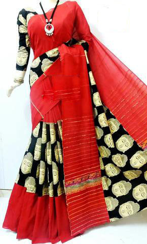 Red Black Khesh Sarees