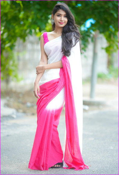 White Pink  Mulmul Pure Cotton Sarees