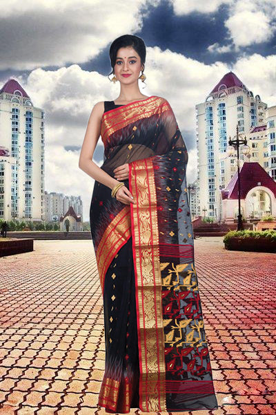 Black Dhakai Jamdani Sarees