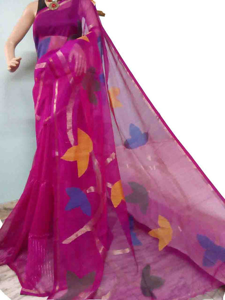 Rani Coloured Madhobilata Handloom