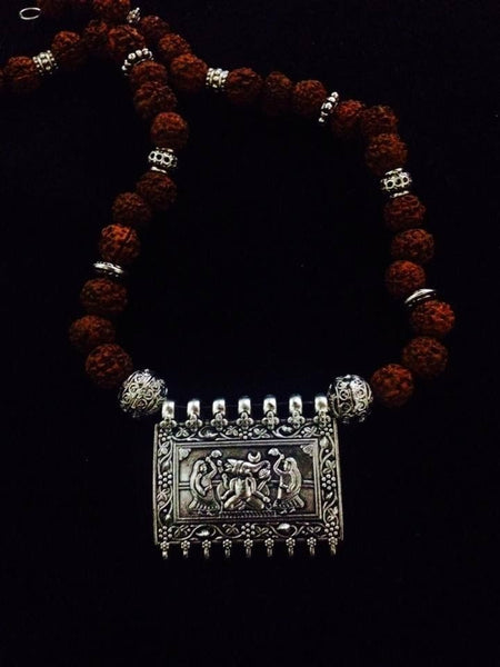 Rudraksh with German Silver Pendant